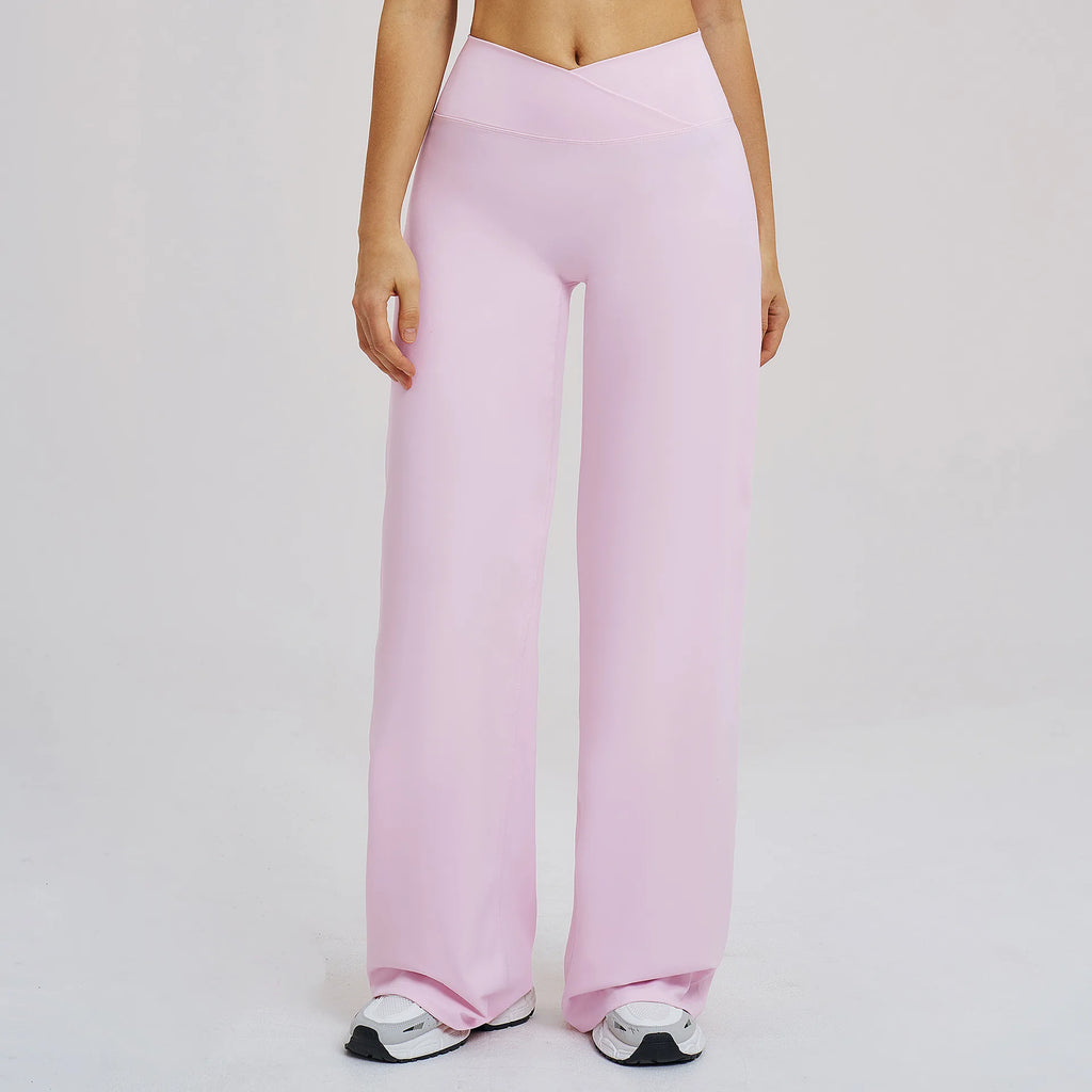 High-waist yoga flared pants