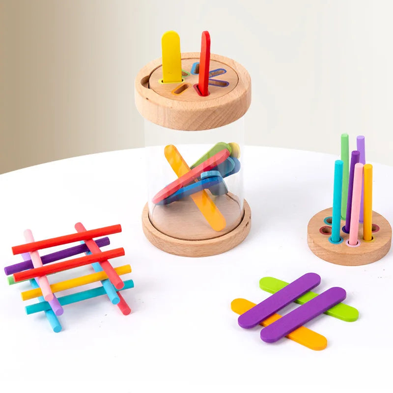 Montessori houten kleurensorteerspel