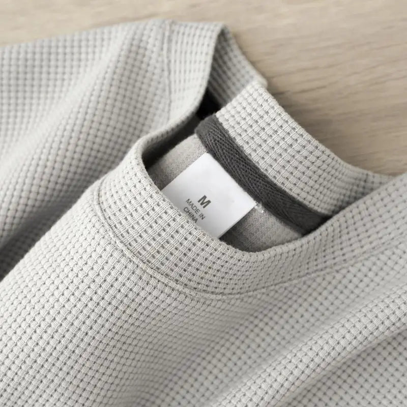Wafel-T-shirt met ronde hals - afbeelding 13
