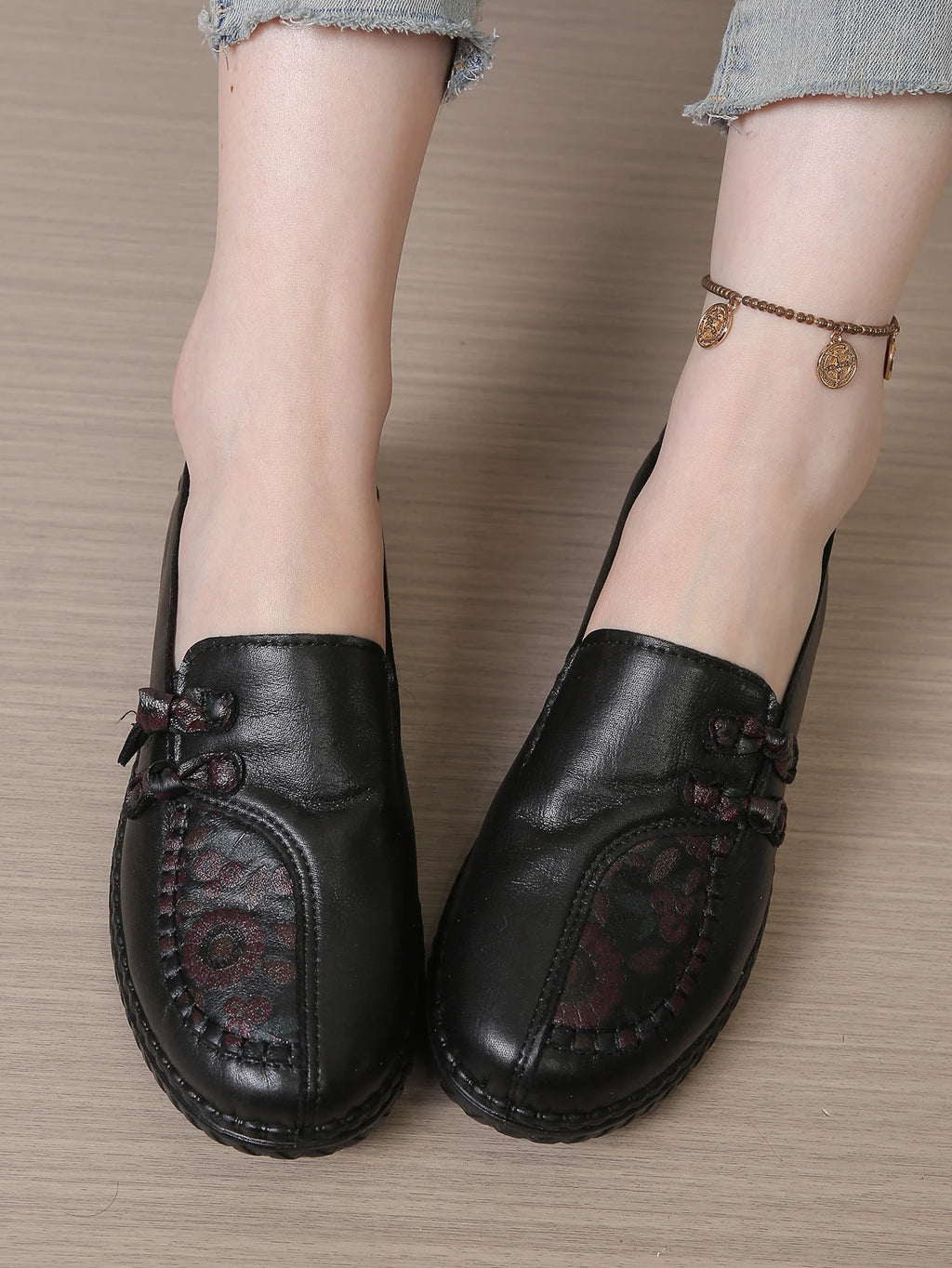 Damesloafers met bloemmotief - afbeelding 15