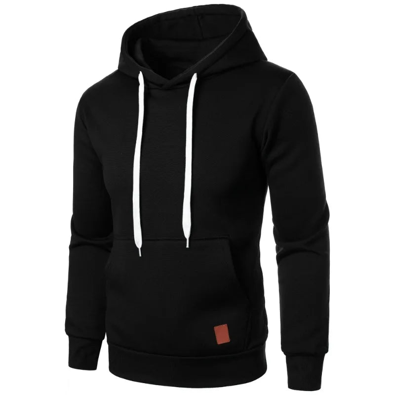 Effen herenhoodie met trekkoord - afbeelding 6