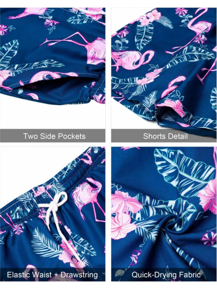 Hawaiiaanse heren 2-delige set met bladprint
