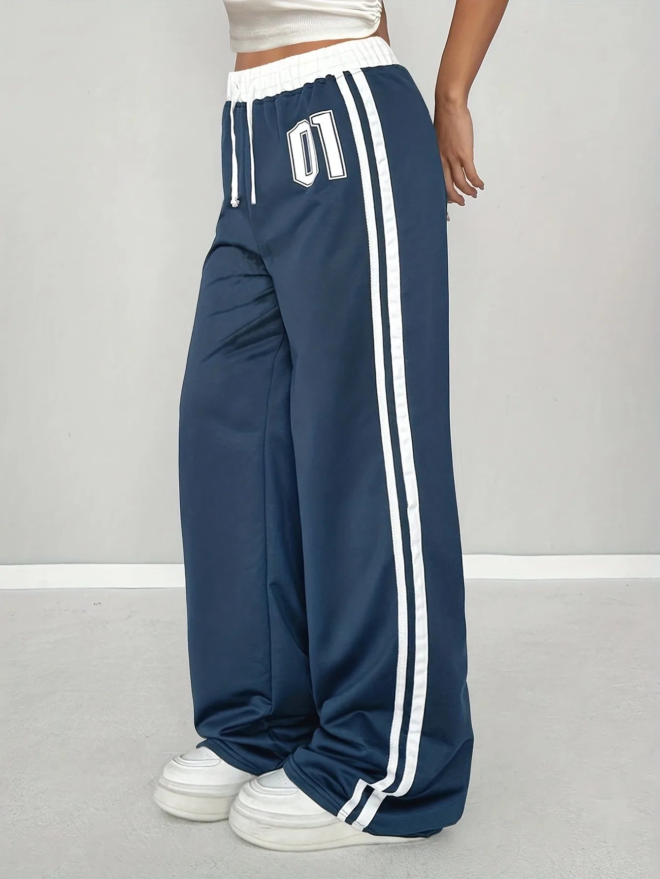 Wide leg sportieve casual broek