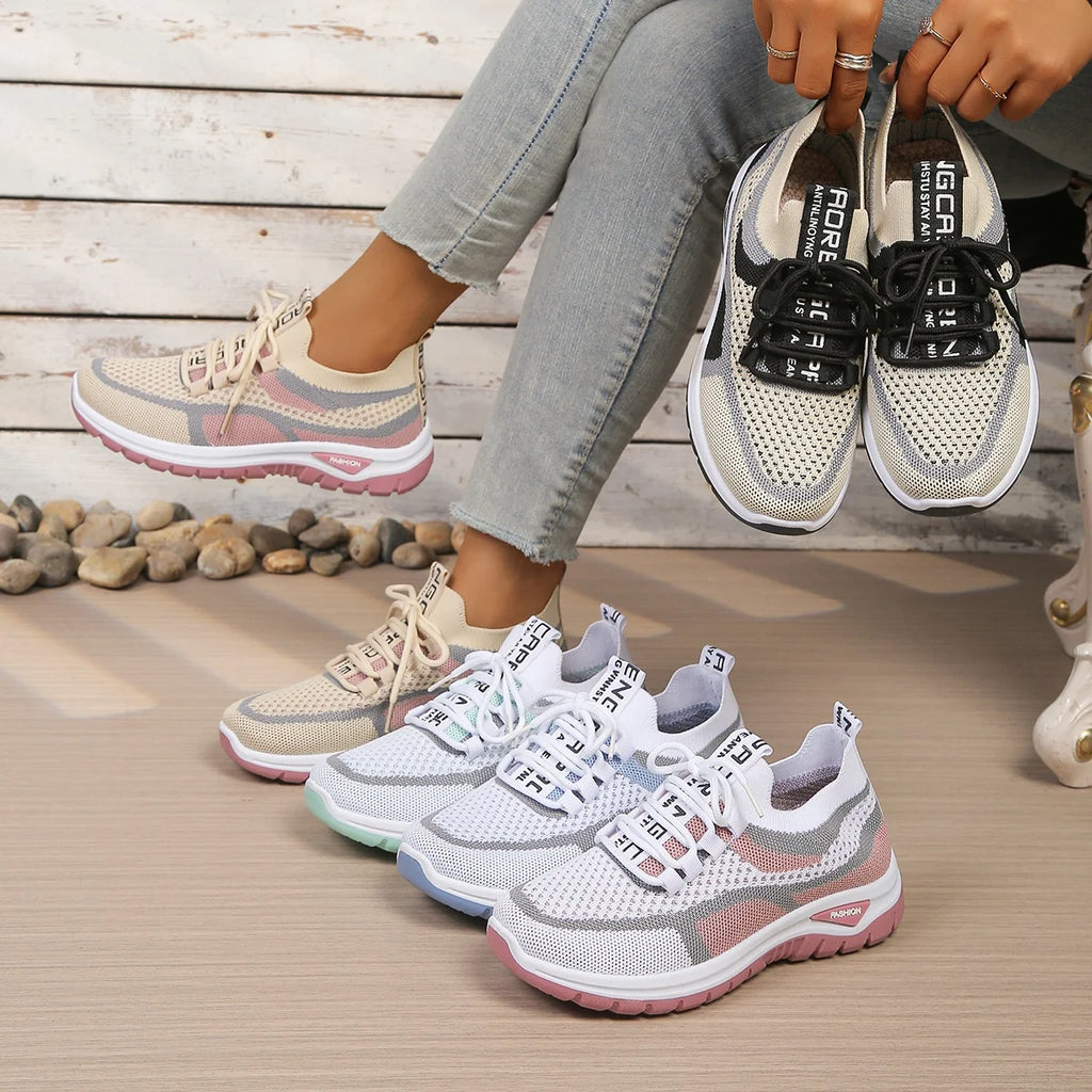 Tweekleurige gebreide sneakers - afbeelding 4