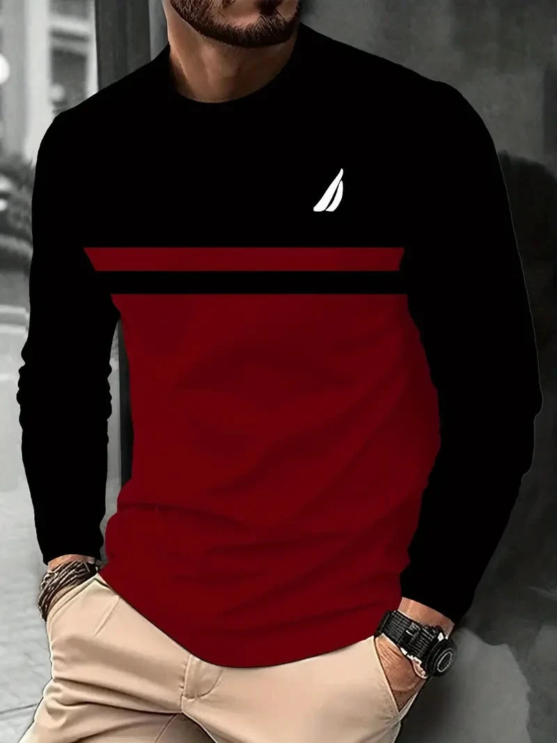 Gestreepte longsleeve met ronde hals - afbeelding 4