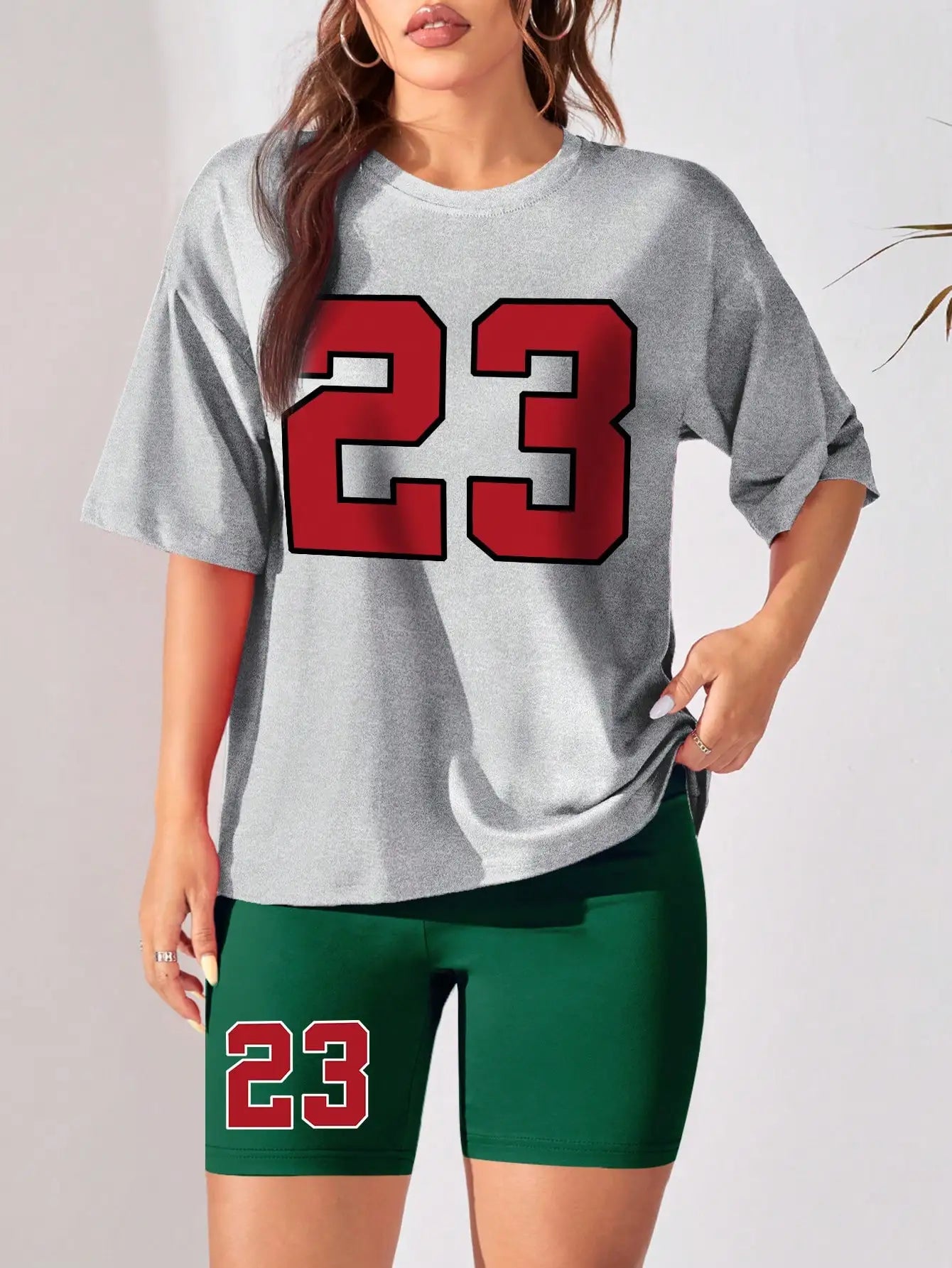 2-delige dames zomerset met Number 23-print