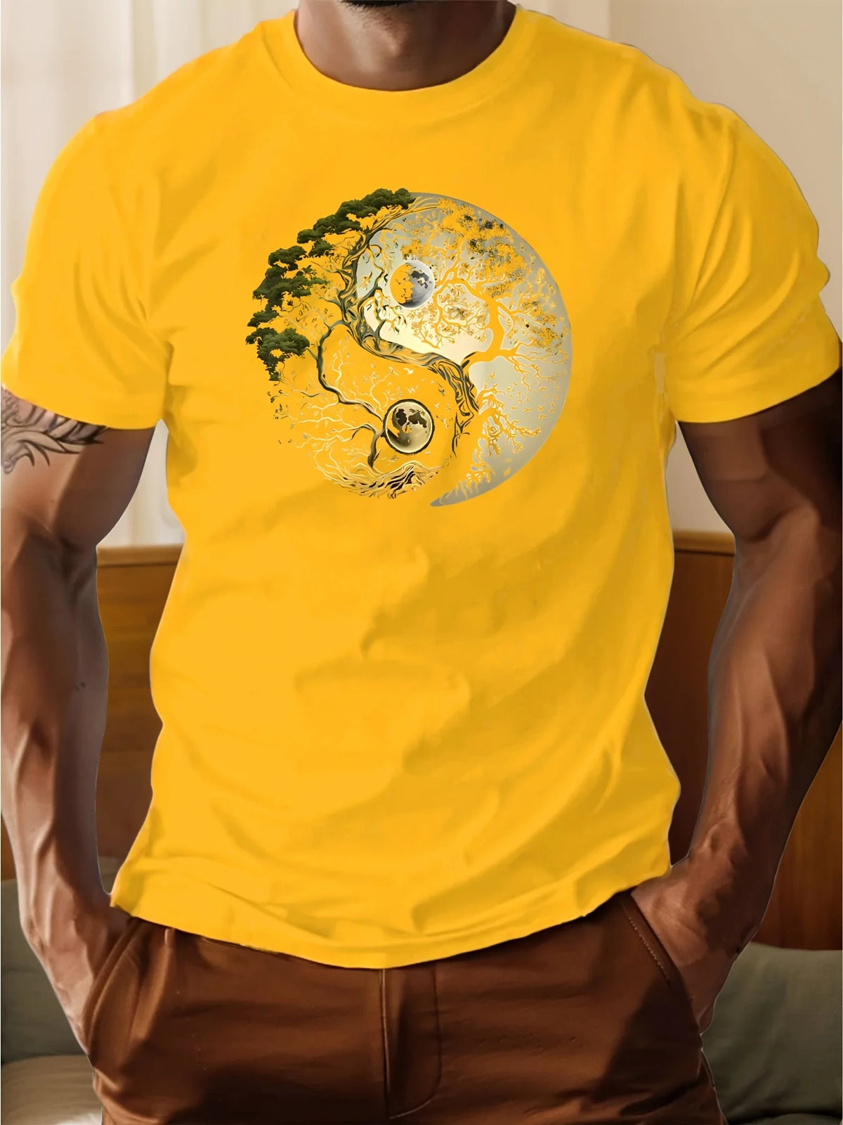 T-shirt met yin-yangprint - afbeelding 32