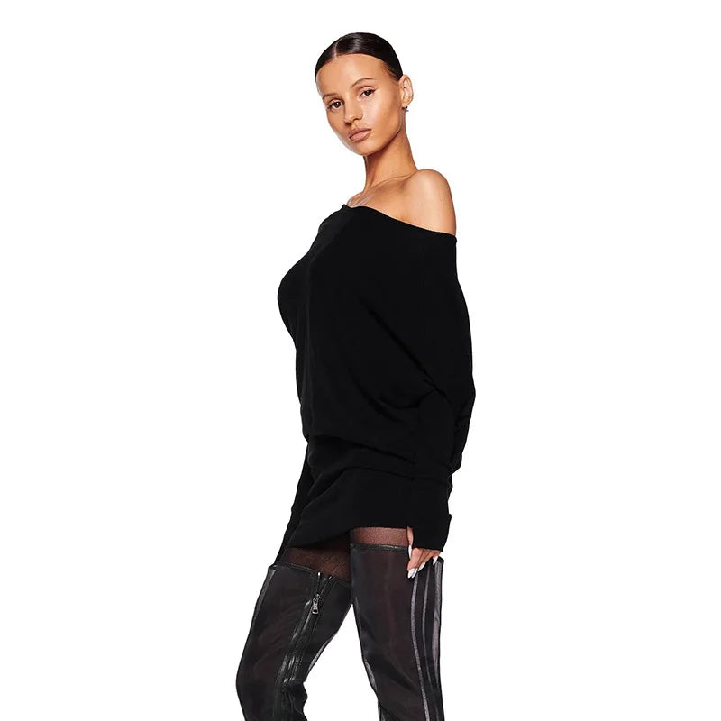 Off-shoulder jurk met vleermuismouwen - afbeelding 10