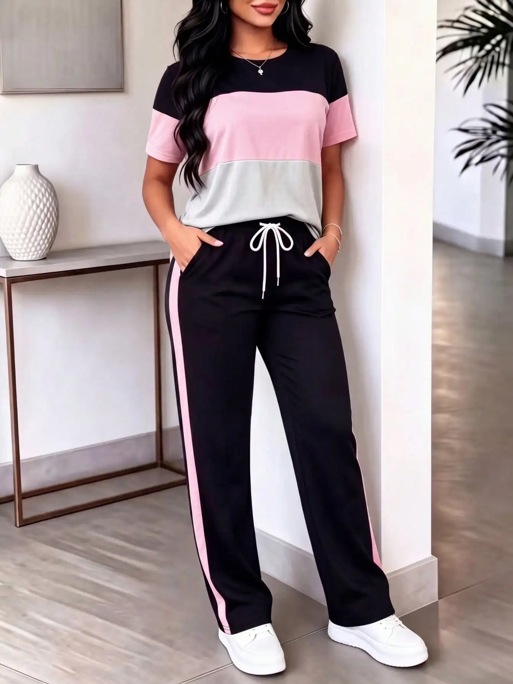 Gestreepte T-shirt set