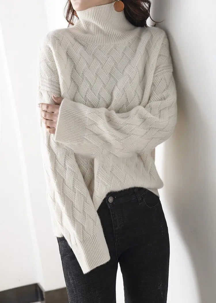 Oversized coltrui met vlechtpatroon - afbeelding 21