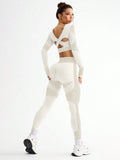 Naadloze sportset met crop top - afbeelding 13