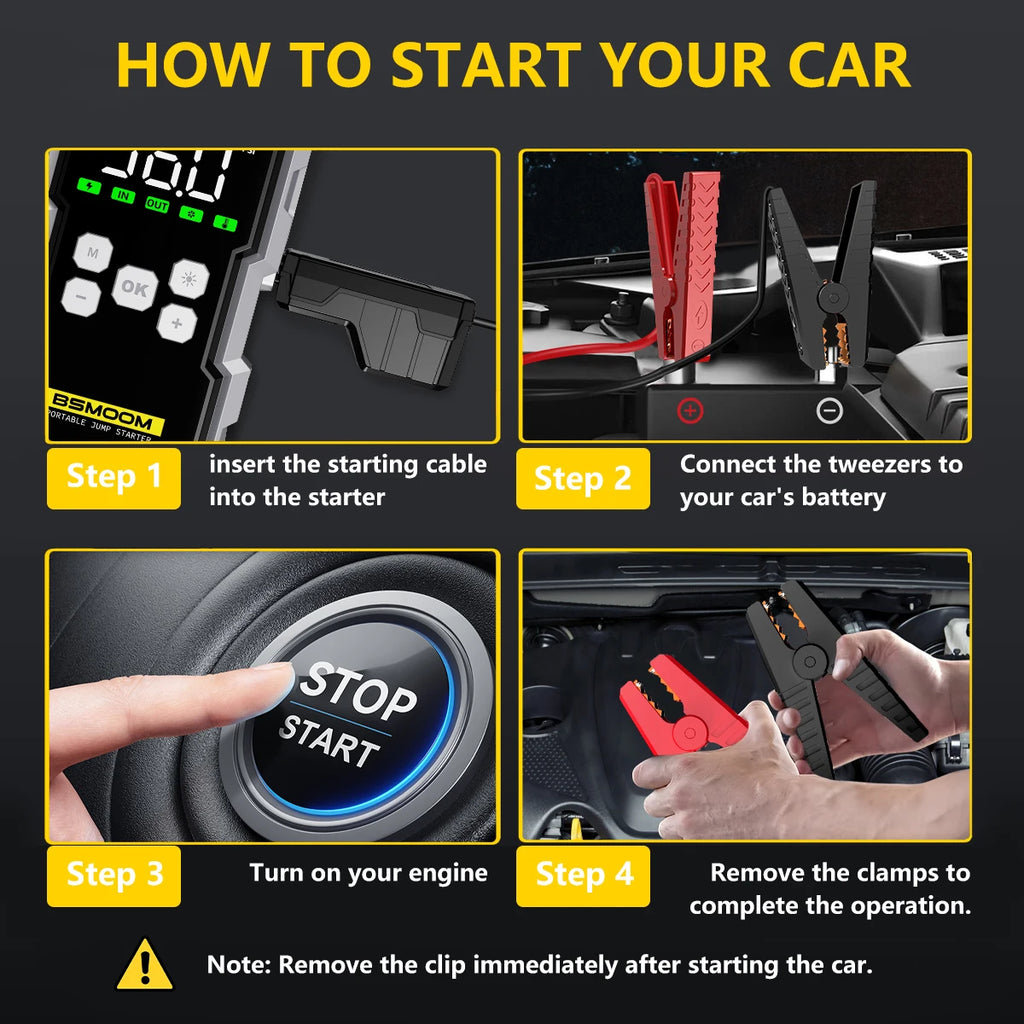 1500A Auto Jumpstarter met Powerbank