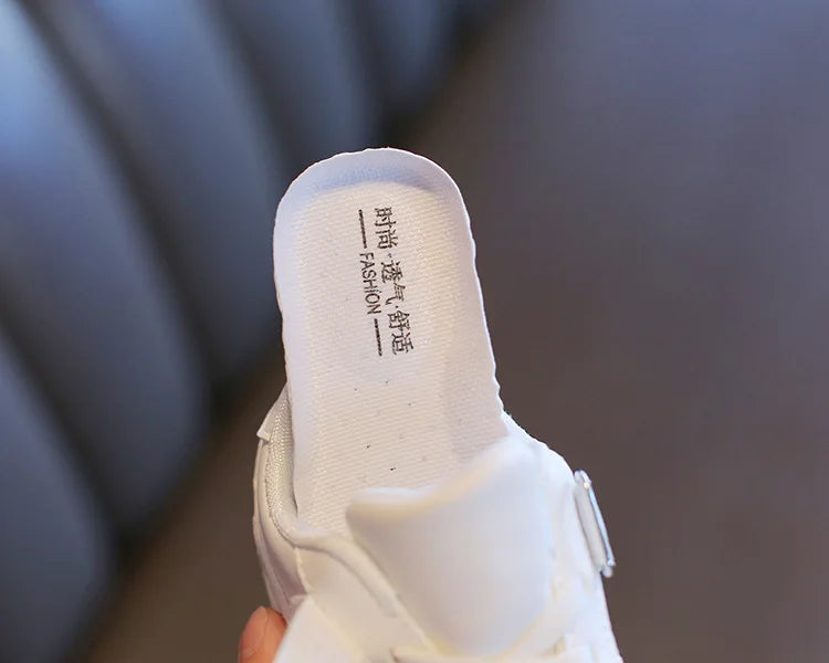 Witte kindersneakers met klittenband - afbeelding 14