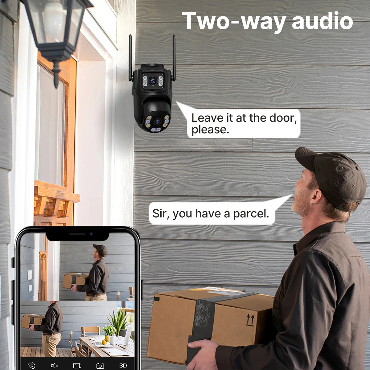 Slimme outdoor IP-camera met PTZ-functie en AI-detectie