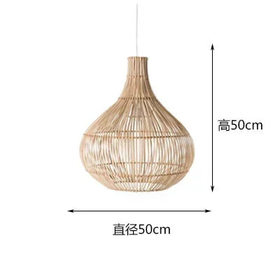 Handgeweven rotan LED hanglamp