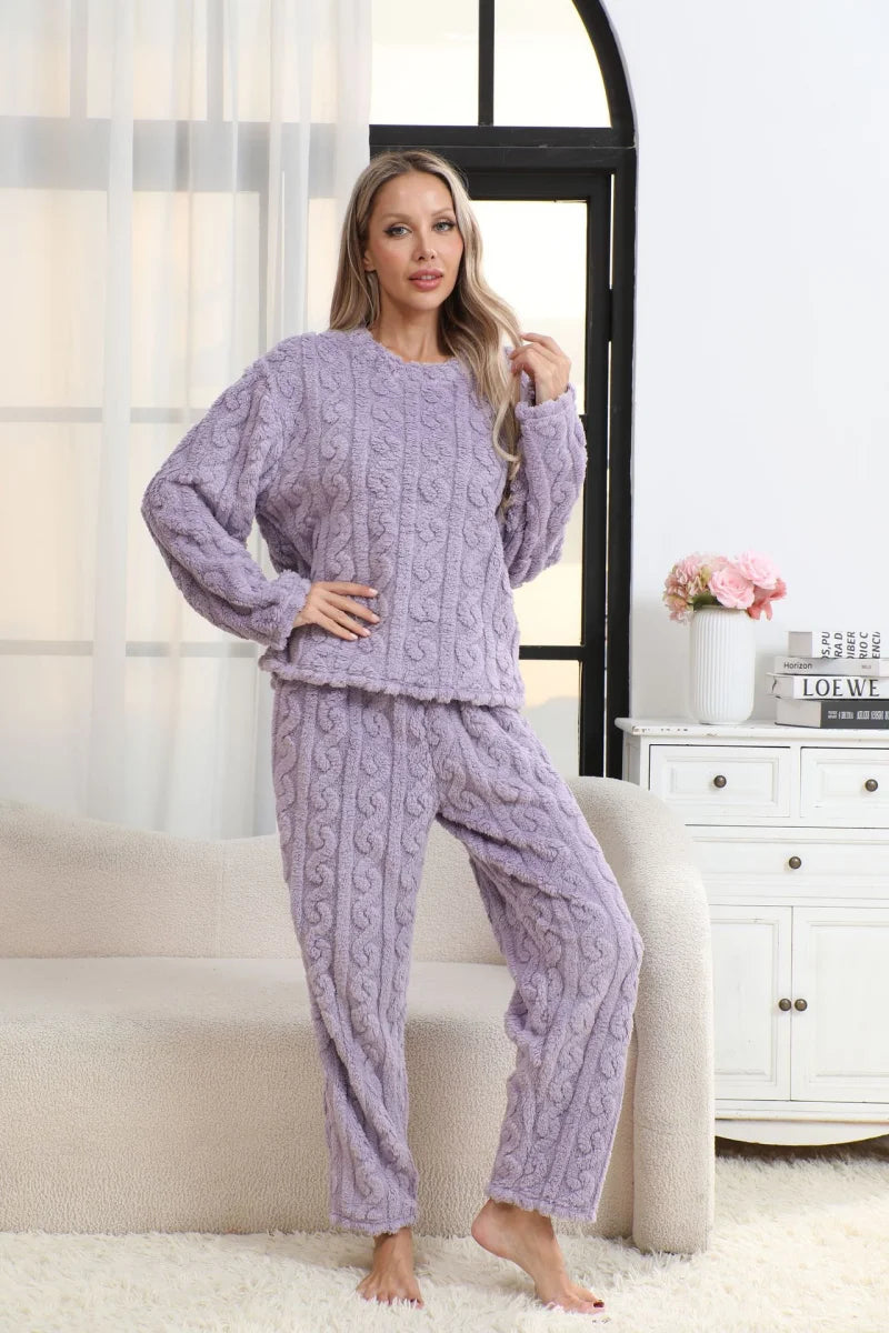 Teddy pyjamaset met kabelmotief - afbeelding 11