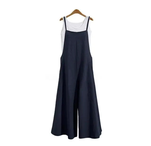 Dames wide-leg jumpsuit met bandjes