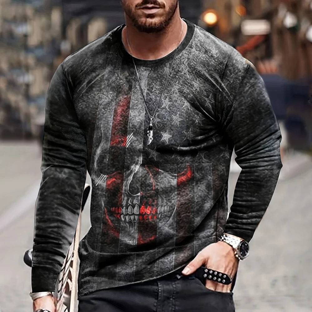 Vintage longsleeve met vlagprint - afbeelding 8