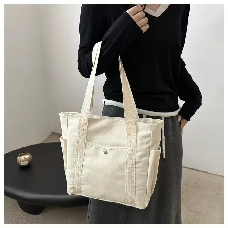 Canvas shopper met vakken - afbeelding 6