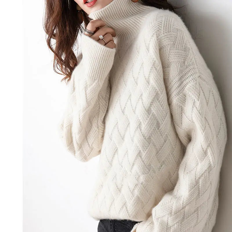 Oversized coltrui met vlechtpatroon - afbeelding 2