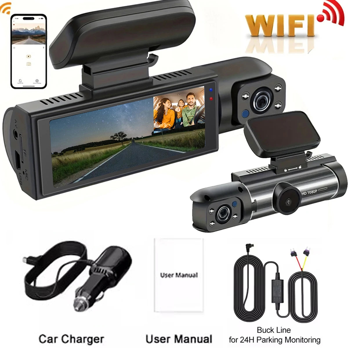1080P Dashcam voor auto's met wifi