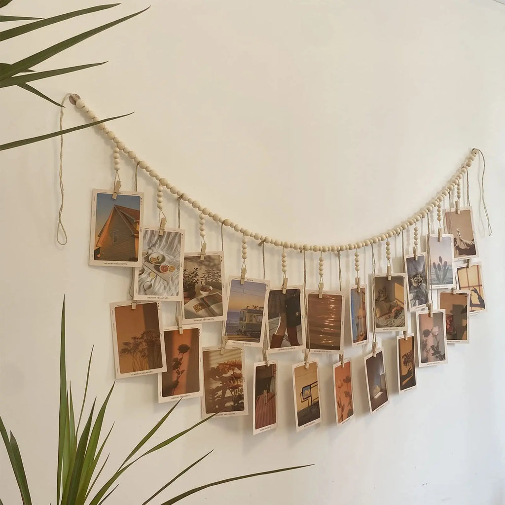 Hangende fotodisplay wanddecoratie