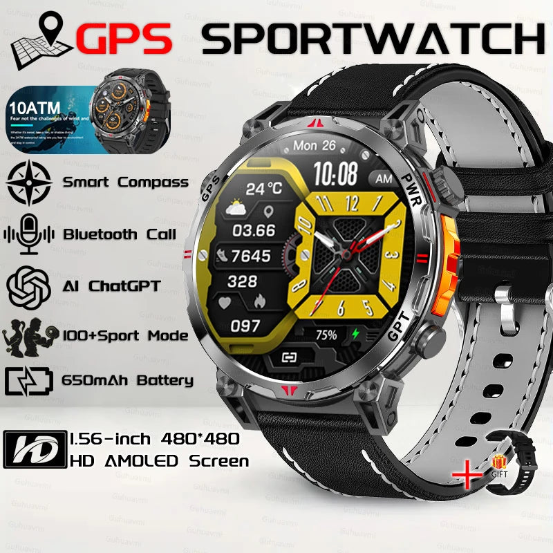 Outdoor GPS Sports Smartwatch voor heren