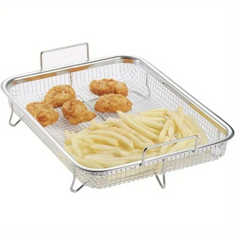 Roestvrijstalen olie opvangbak & grillrooster set