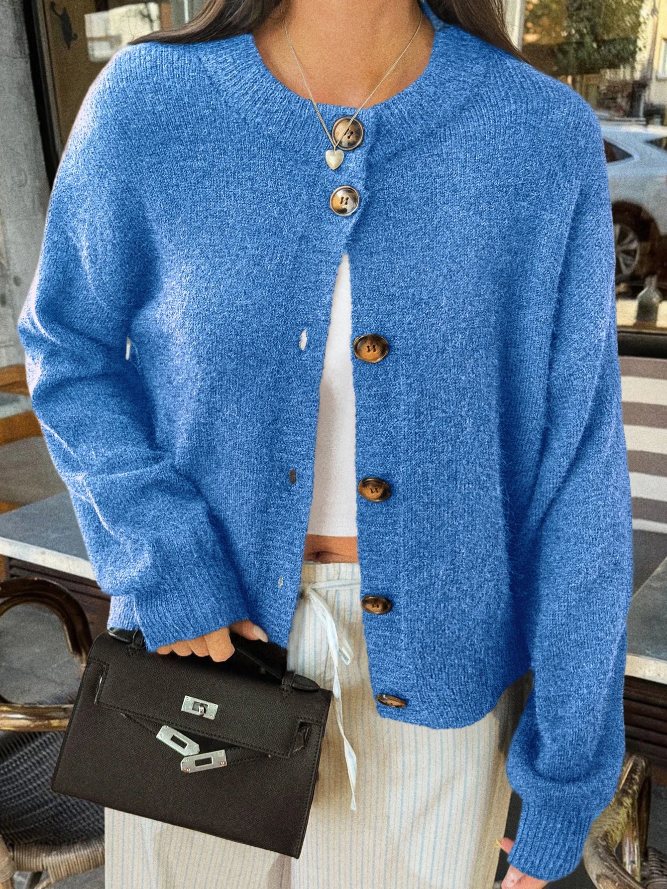 Modieuze dames gebreide cardigan