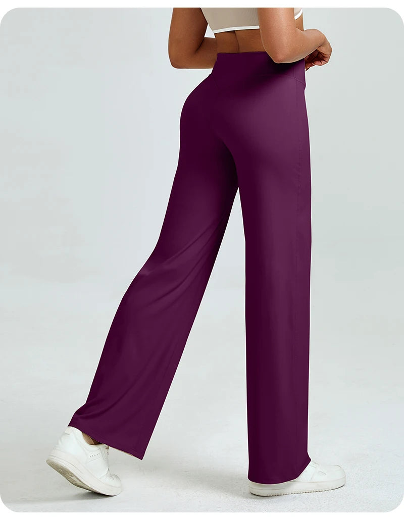 High waisted straight leg yoga pants voor dames