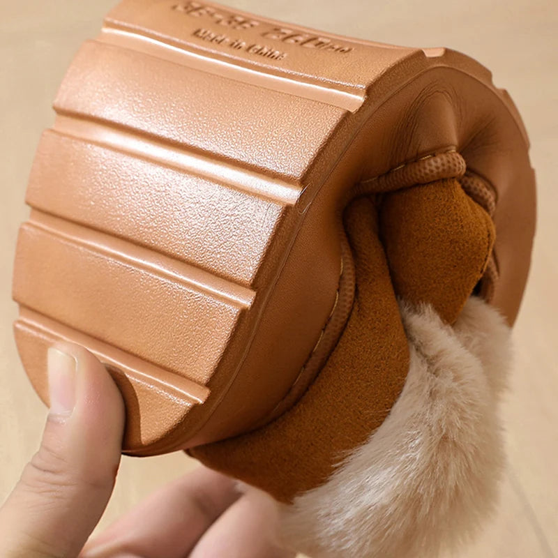 Warme enkelboots met bontkraag - afbeelding 10