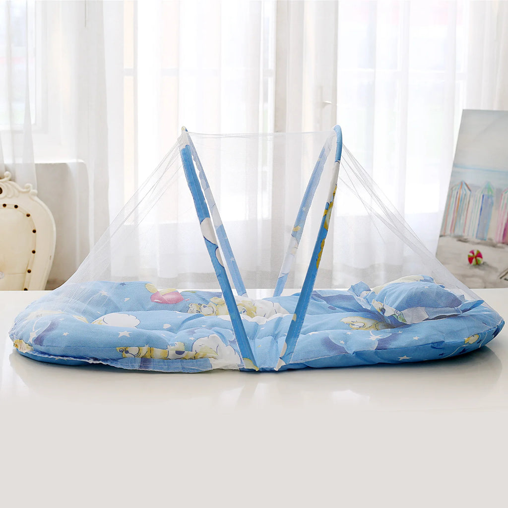 Opvouwbare babybedje met muskietennet, matras en kussen