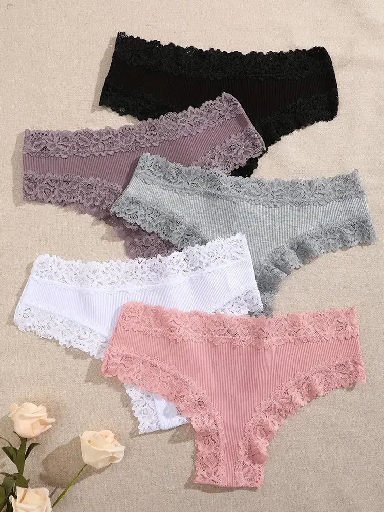 Katoenen kanten slips 5-pack - afbeelding 31