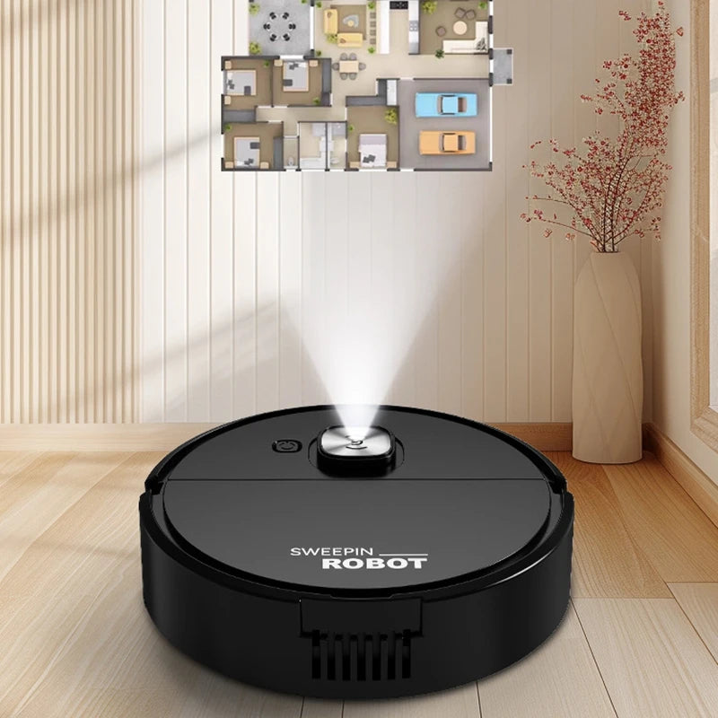 Mini robotstofzuiger, 3-in-1 (zuigen, vegen, dweilen)
