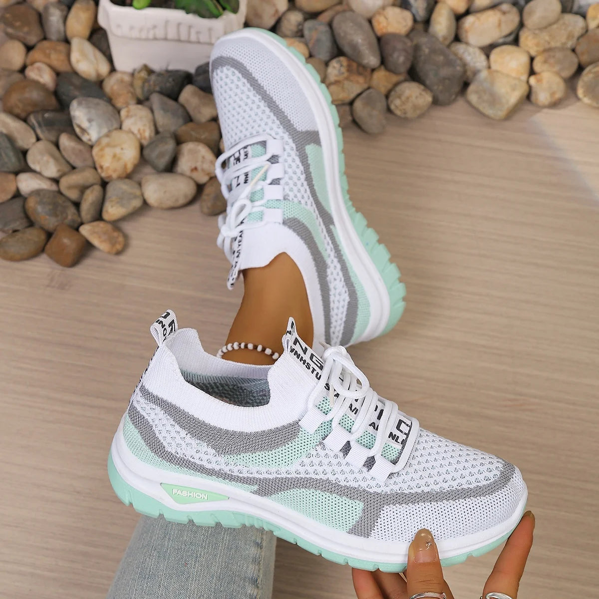 Tweekleurige gebreide sneakers - afbeelding 29