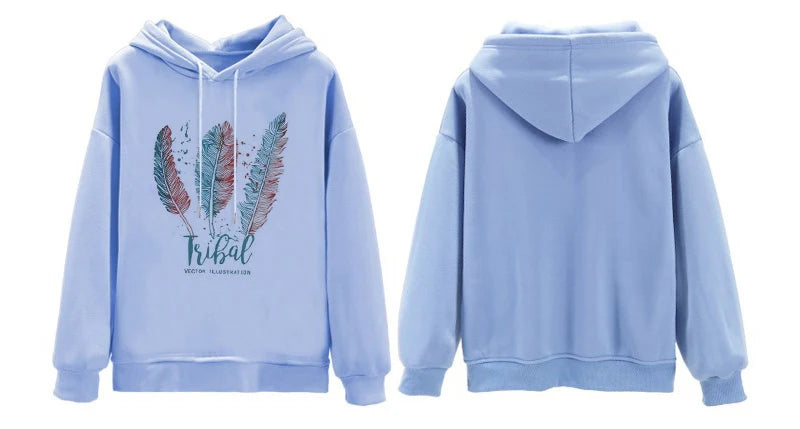 Hoodie met verenprint - afbeelding 3