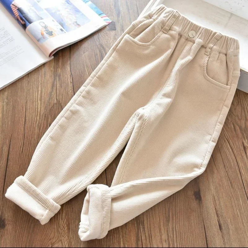 Gevoerde corduroy kinderbroek - afbeelding 4