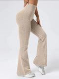 High-waist stretchy bell bottom broek voor dames