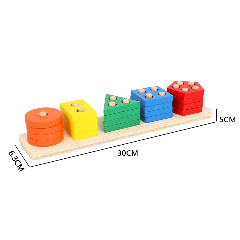 Montessori houten sorteer- en stapelpuzzel