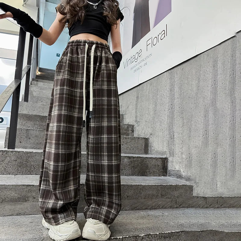 Geruite casual broek