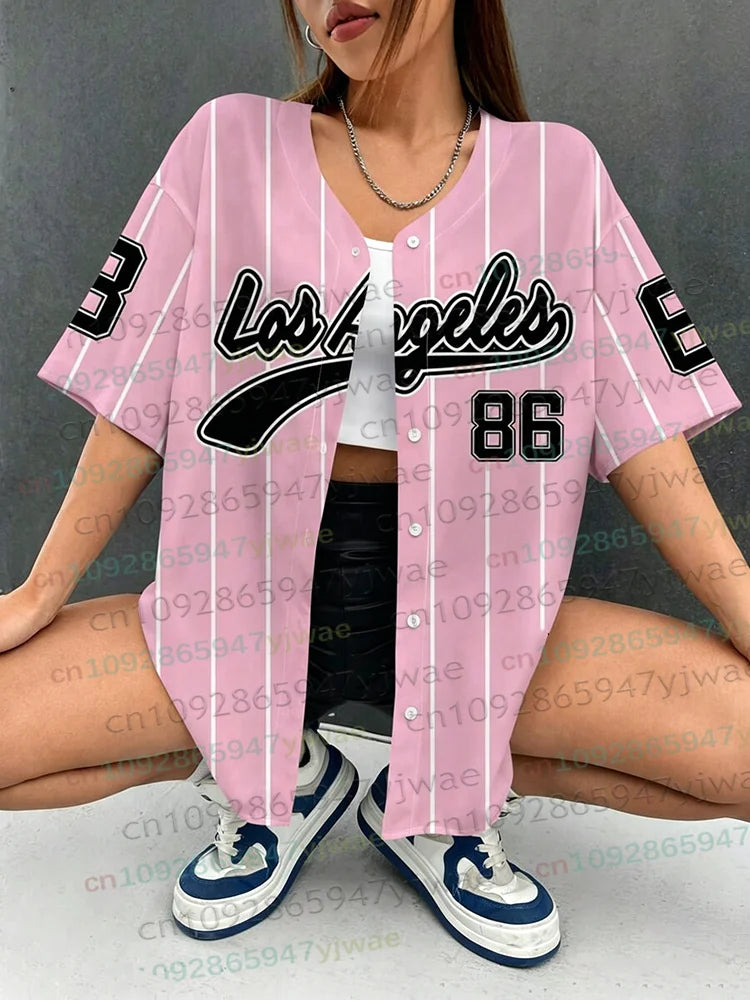 Los Angeles 86 baseball shirt voor dames