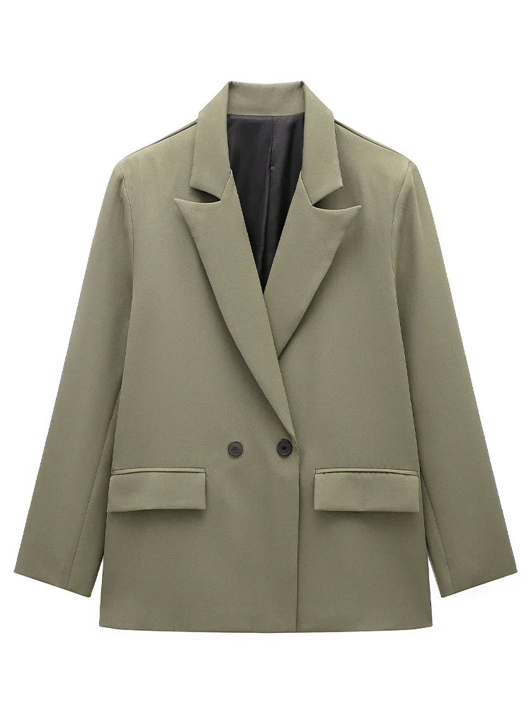 Oversized blazer met dubbele knopenrij - afbeelding 5