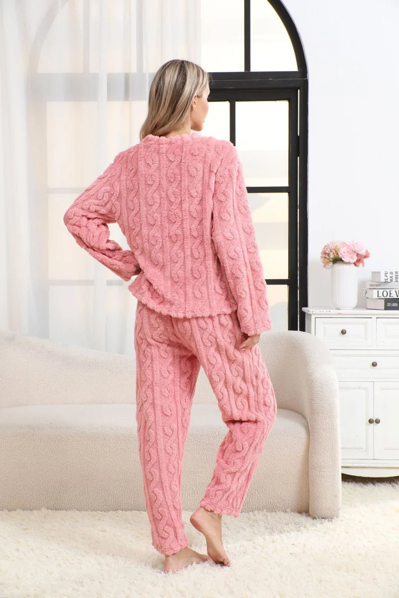 Teddy pyjamaset met kabelmotief - afbeelding 18
