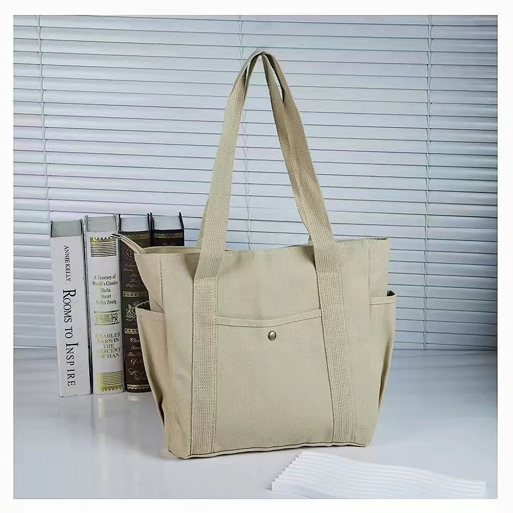 Canvas shopper met vakken - afbeelding 7
