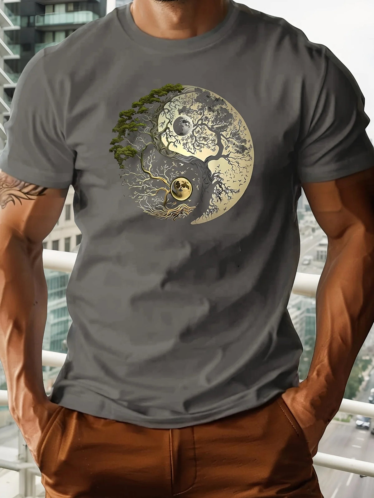 T-shirt met yin-yangprint - afbeelding 25