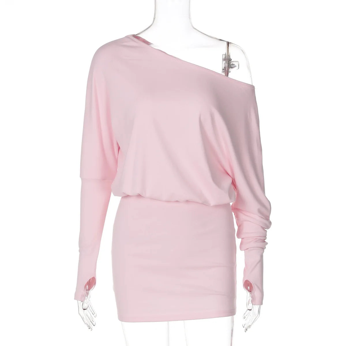 Off-shoulder jurk met vleermuismouwen - afbeelding 22
