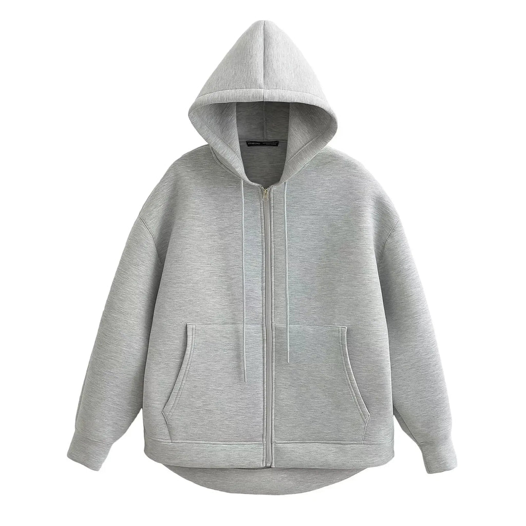 Oversized hoodiejas met rits - afbeelding 17