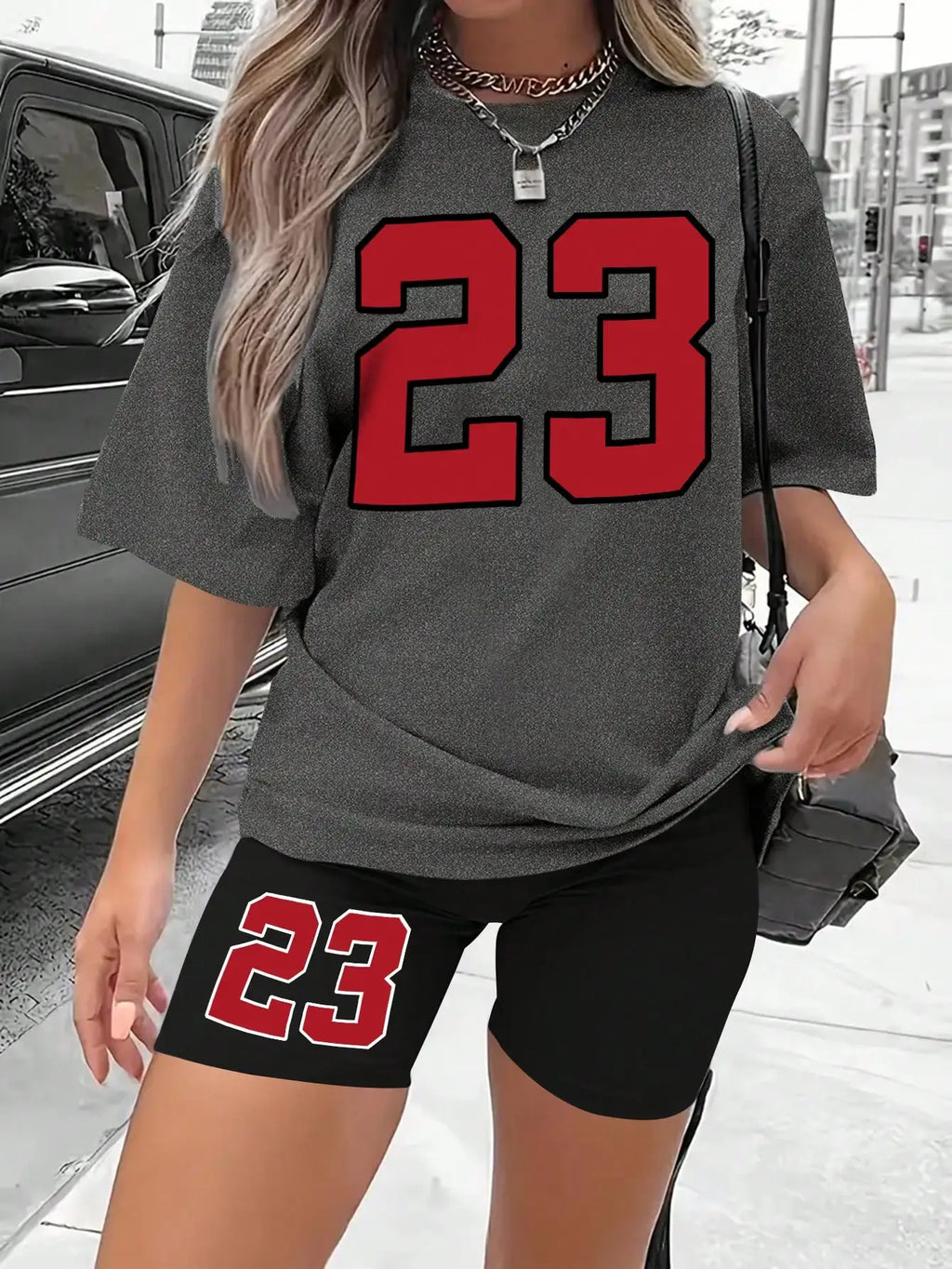 2-delige dames zomerset met Number 23-print