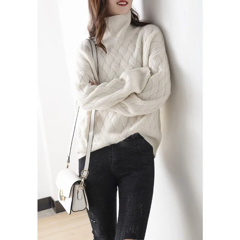Oversized coltrui met vlechtpatroon - afbeelding 5