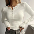 Geribde longsleeve met knoopjes - afbeelding 14